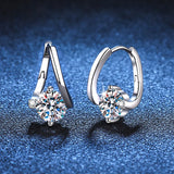 Moissanite Diamond Hoop Earrings 925 Sterling Silver Engagement Gift