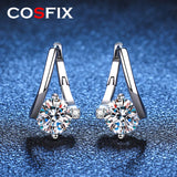 Moissanite Diamond Hoop Earrings 925 Sterling Silver Engagement Gift
