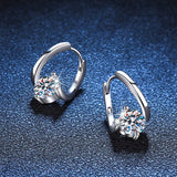 Moissanite Diamond Hoop Earrings 925 Sterling Silver Engagement Gift
