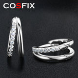 100% Moissanite Double Hoop Earrings Sterling Silver