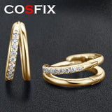 100% Moissanite Double Hoop Earrings 925 Sterling Silver Engagement Jewelry Gift