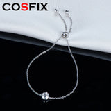 1CT Moissanite Diamond Bracelet 925 Sterling Silver Chain Charms For Women