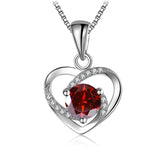 1CT Moissanite Heart Necklace for Women S925 Silver Diamond Pendant