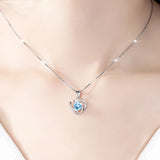 1CT Moissanite Heart Necklace for Women S925 Silver Diamond Pendant