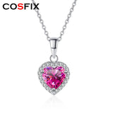 1CT Moissanite Necklace S925 Sterling Silver Heart Diamond Pendant