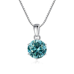 1CT Moissanite S925 Silver Six Prongs Necklace