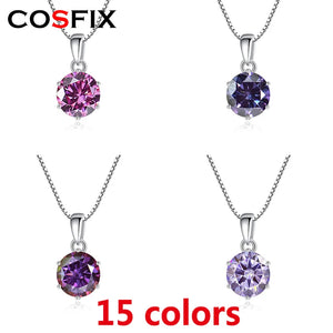1CT Moissanite S925 Silver Six Prongs Necklace