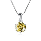 1CT Moissanite S925 Silver Six Prongs Necklace