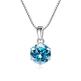1CT Moissanite S925 Sterling Silver Six Prongs Necklace Women's Pendant