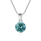 1CT Moissanite S925 Sterling Silver Six Prongs Necklace Women's Pendant