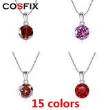 1CT Moissanite S925 Sterling Silver Six Prongs Necklace Women's Pendant