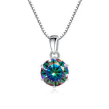1CT Moissanite S925 Sterling Silver Six Prongs Necklace Women's Pendant
