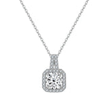 1CT Colorful Moissanite Necklace S925 Sterling Silver Round Pendant