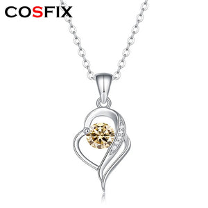 1CT Real 1CT Colored Moissanite Pendant Necklace For Women
