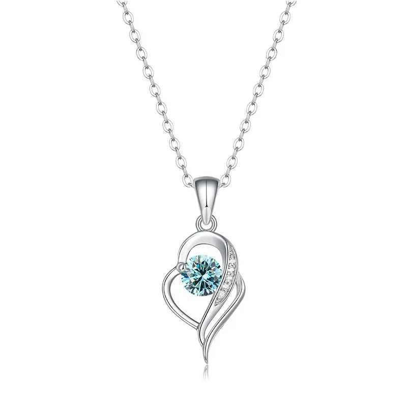 1CT Real 1CT Colored Moissanite Pendant Necklace For Women
