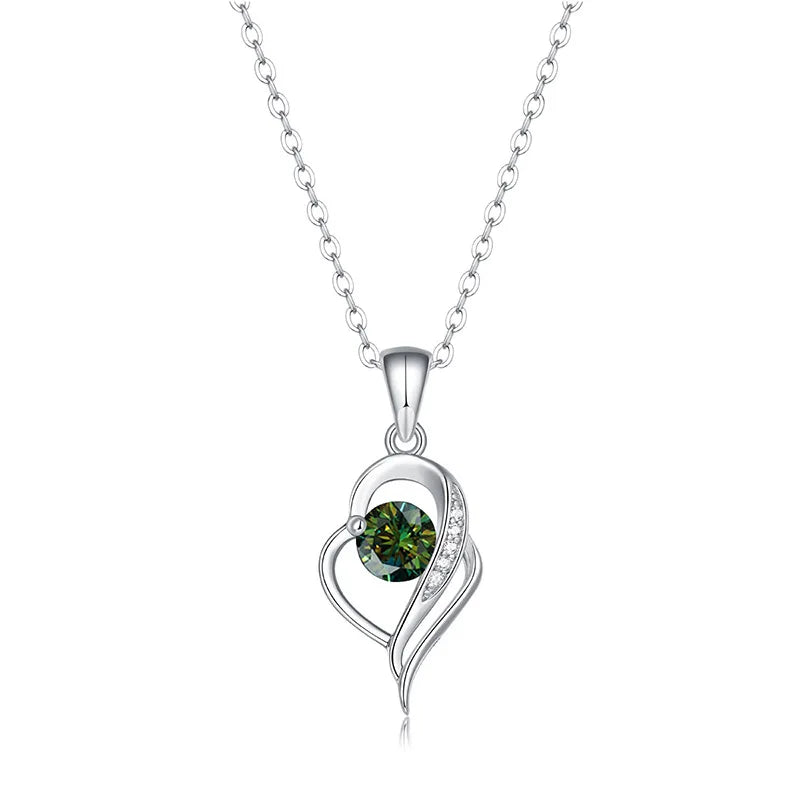 1CT Real 1CT Colored Moissanite Pendant Necklace For Women