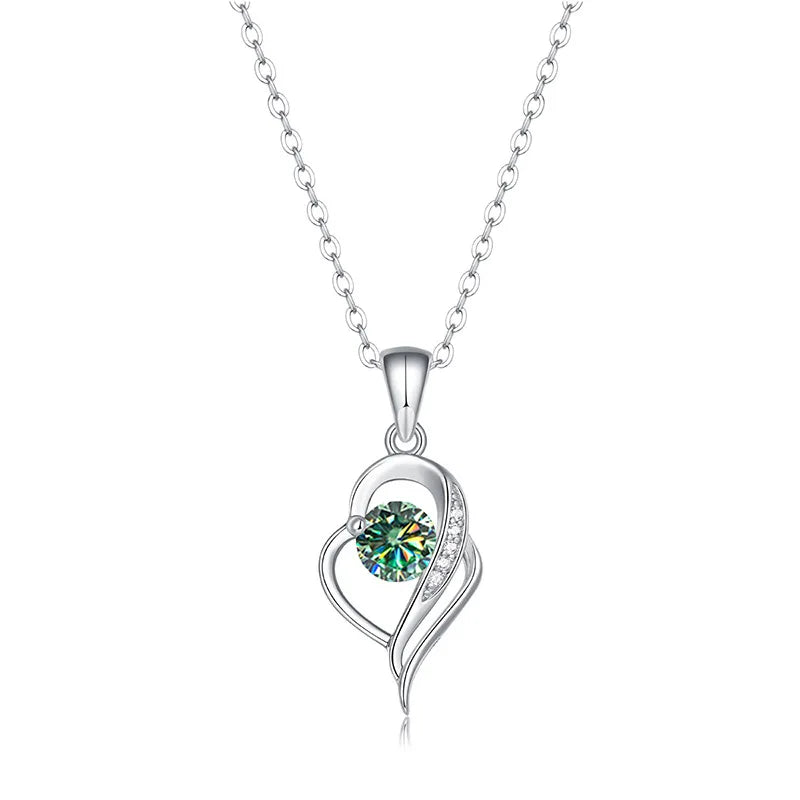 1CT Real 1CT Colored Moissanite Pendant Necklace For Women