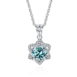 Six Stars Moissanite S925 Silver Necklace Wedding Jewelry Pendant