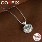 1Ct Moissanite Stone Pendant Necklaces 925 Sterling Silver Woman Necklace