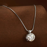 1Ct Moissanite Stone Pendant Necklaces 925 Sterling Silver Woman Necklace