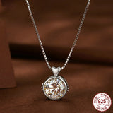 1Ct Moissanite Stone Pendant Necklaces 925 Sterling Silver Woman Necklace