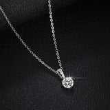 6.5mm Moissanite Pendant S925 Sterling Silver Necklace Women Jewelry