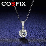 6.5mm Moissanite Pendant S925 Sterling Silver Necklace Women Jewelry