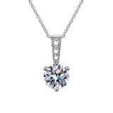 6.5mm Moissanite Pendant S925 Sterling Silver Necklace