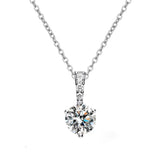 6.5mm Moissanite Pendant S925 Sterling Silver Necklace Women Jewelry