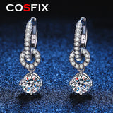 Plated Moissanite Drop Earring 925 Silver Sparkling Wedding Jewelry