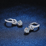 Plated Moissanite Drop Earring 925 Silver Sparkling Wedding Jewelry