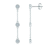 Moissanite Chain Drop Earrings 925 Silver Long Earrings for Women