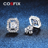 925 Silver Iced Moissanite Diamond Ear Studs