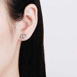 925 Silver Iced 0.5ct Moissanite Diamond Ear Studs