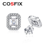 925 Silver Iced 0.5ct Moissanite Diamond Ear Studs