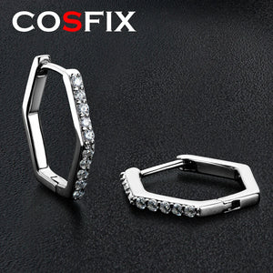 1 Real & Moissanite Hoop Earrings 925 Sterling Silver for Girls
