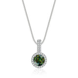 Colorful Women Moissanite Necklace Pendant 1ct Round Cut s925 Silver Chain