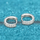 0.14ct Moissanite Hoop Earrings, S925 Silver, Wedding Gift