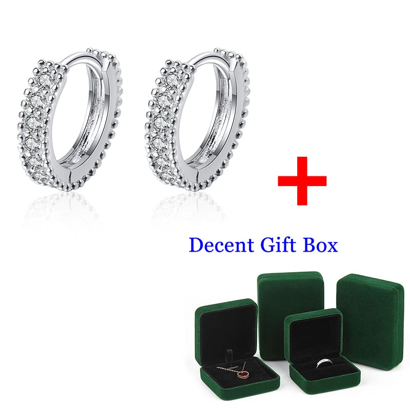 0.14ct Moissanite Hoop Earrings, S925 Silver, Wedding Gift