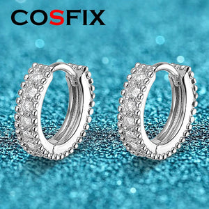 0.14ct Moissanite Hoop Earrings, S925 Silver, Wedding Gift