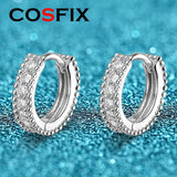 0.14ct Moissanite Hoop Earrings, S925 Silver, Wedding Gift