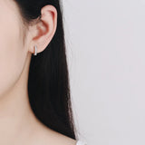 0.14ct Moissanite Hoop Earrings, S925 Silver, Wedding Gift
