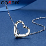 Moissanite Heart Necklace 925 Sterling Silver Jewelry Girl Gift