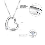 Moissanite Heart Necklace 925 Sterling Silver Jewelry Girl Gift