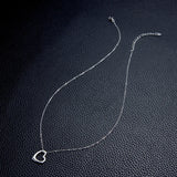 Moissanite Heart Necklace 925 Sterling Silver Jewelry Girl Gift