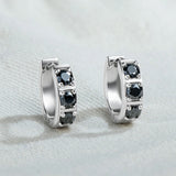 D Moissanite Huggie Earrings 925 Sterling Silver Sparkling Jewelry Gift