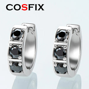 D Moissanite Huggie Earrings 925 Sterling Silver Sparkling Jewelry Gift
