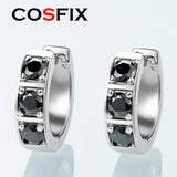 D Moissanite Huggie Earrings 925 Sterling Silver Sparkling Jewelry Gift