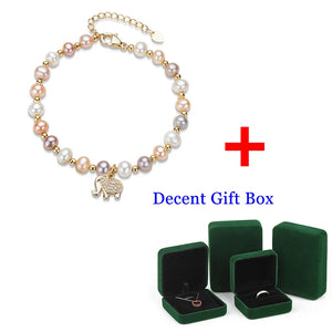 Elephant Pearl Bracelet Fairy Mixed Pearl 14k Wrapped Bracelet Female 4.5-6.5mm