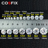 Moissanite D Diamond Loose Stone VVS1 0.1ct - 10ct for Ring Pendant